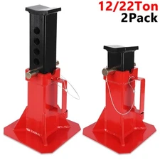 1 Pair Car Jack Stand 12/22 Ton Adjustable Height Heavy Duty Pin Type With Lock