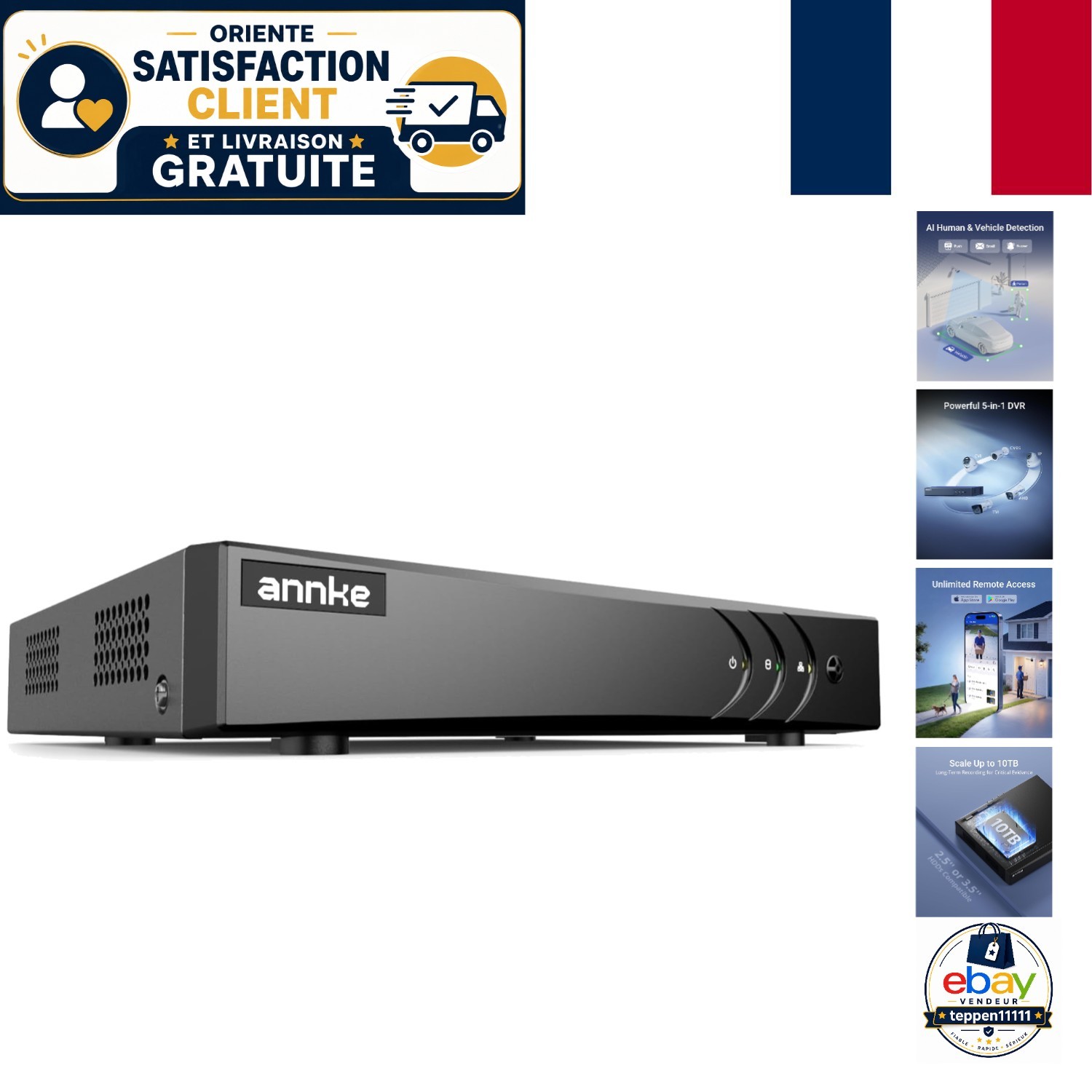 Système de sécurité DVR Annke 4CH pour protéger la maison familiale