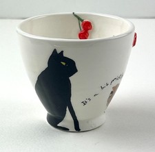Louise Lovelace Studio Pottery Cup Kitty Cat ...