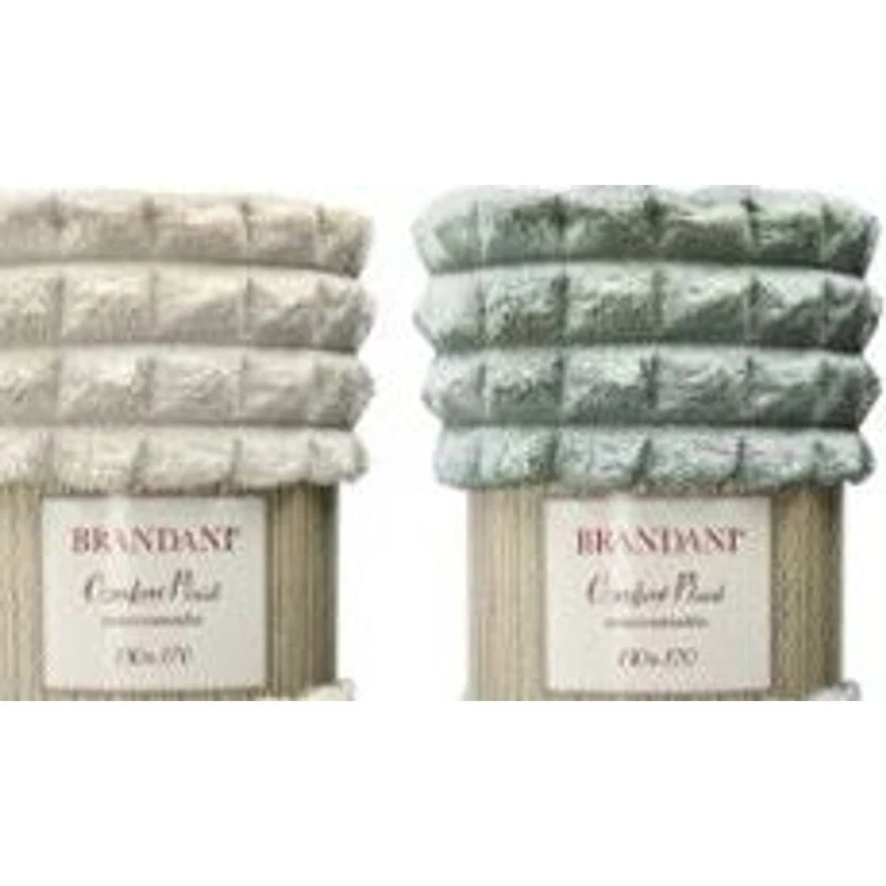 Plaid Scaccomatto BRANDANI Coperta Divano Morbida Scacchi Colori Assortiti, fotografia 5 di 9