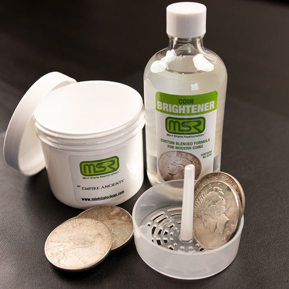 Mint State Restoration (MSR) Coin Brightener Solution - 4 oz (With Basket)