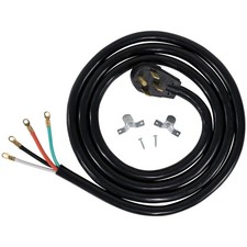 50-Amp Appliance Power Cord, 4 Prong Range Cord, 4 Wires with Eyelet Connecto...