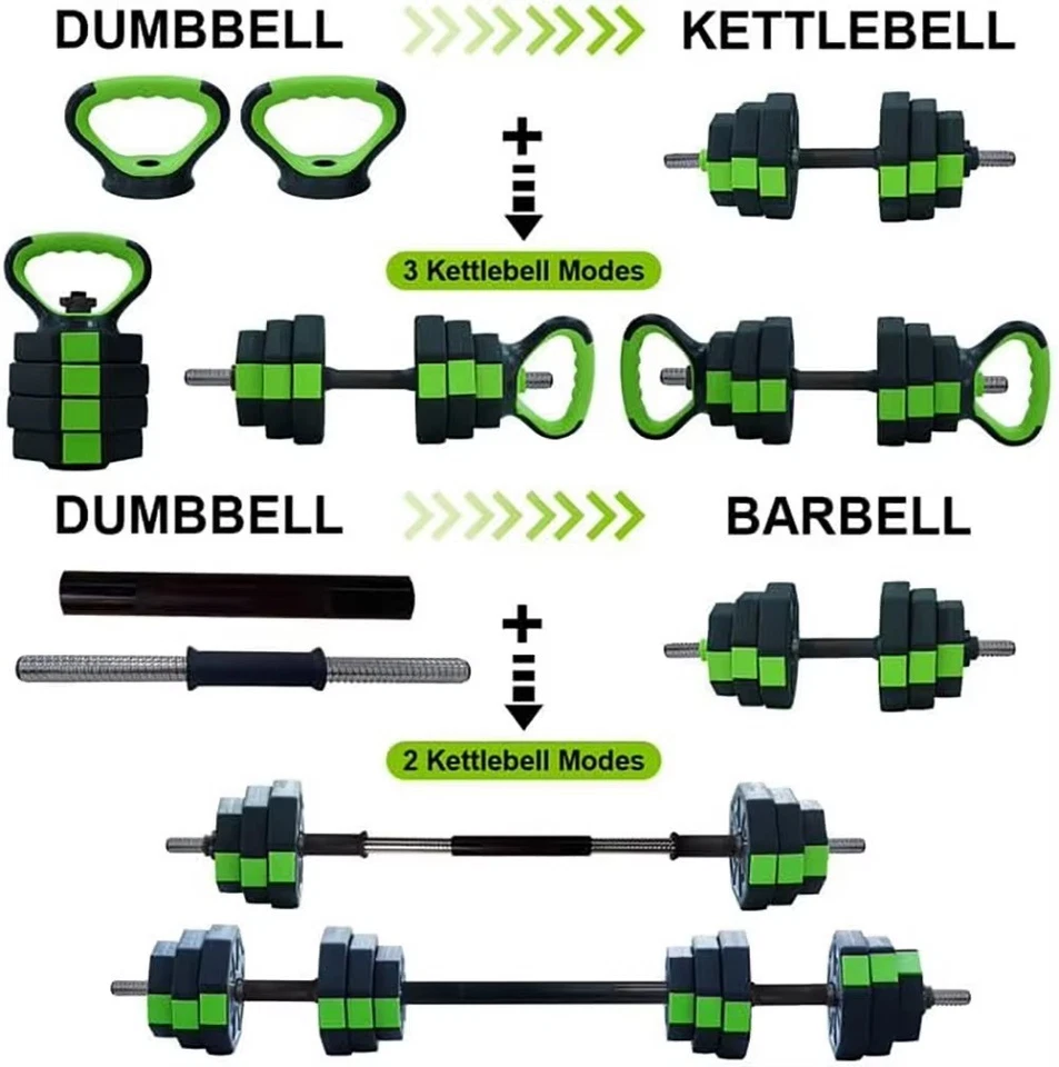 Conjunto de halteres ajustáveis de 66 libras peso 4 em 1 usado como kettlebells - Imagem 2 de 4