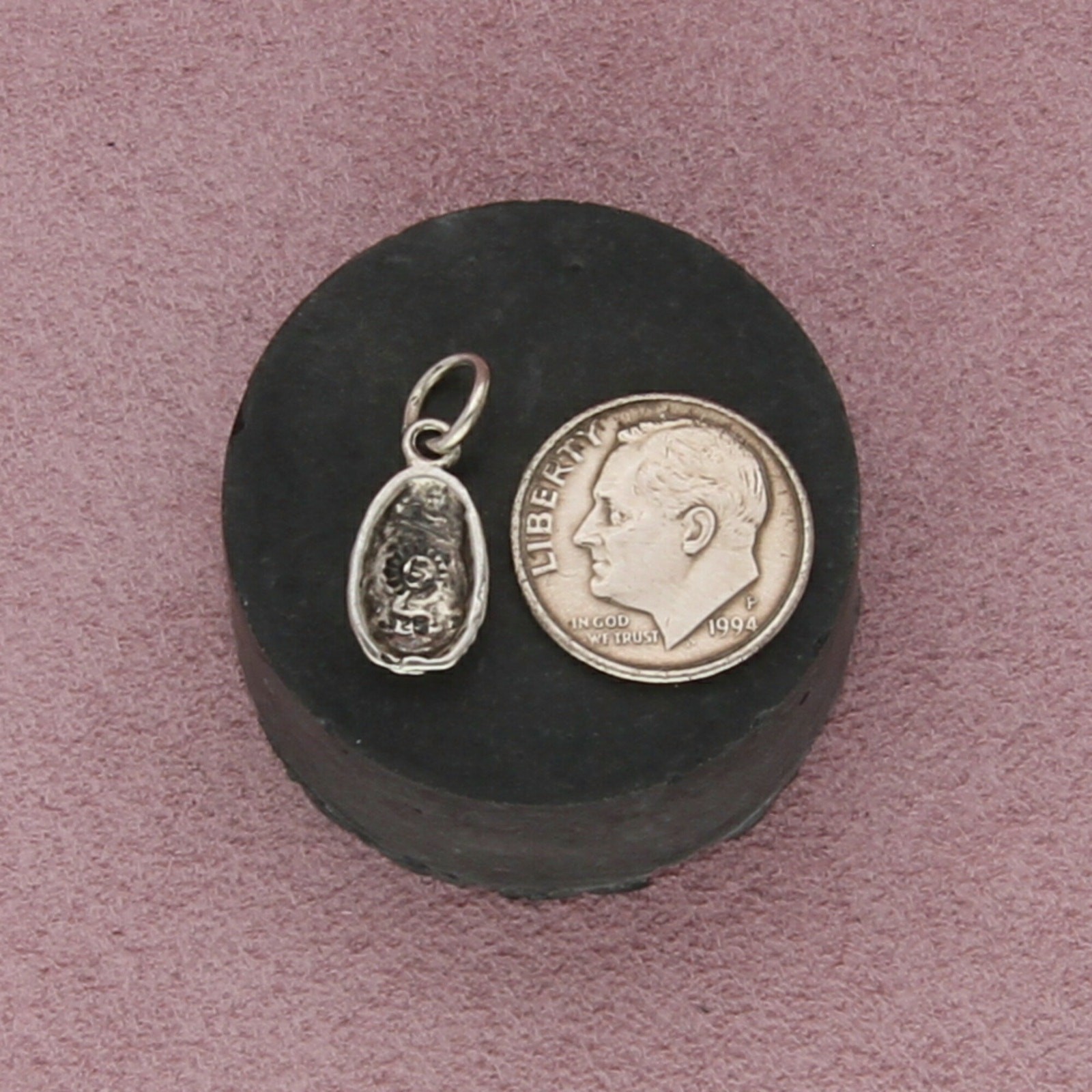 sterling silver scroll easter egg charm pendant - image 2