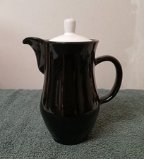 Kardomah Retro Vintage Coffee Pot Ceramic Black & White 1 Pint Capacity 6.5 Inch