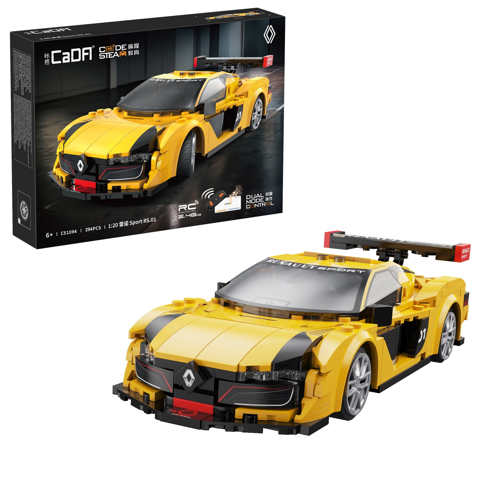 CaDA 1:20 Renault Sport RS.01 - 294 Piece Brick Build Model Kit