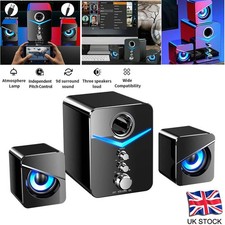 Speakers Surround Sound System LED PC Gaming Bass USB Wired for Desktop Computer