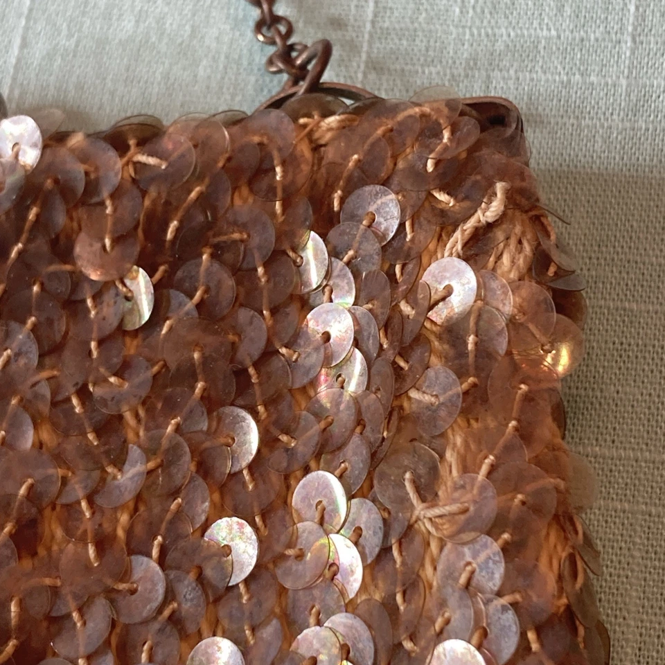 Bolso de noche pequeño vintage de lentejuelas con correa de cadena Foto 4 de 4