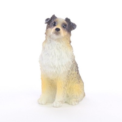 Brown Australian Shepherd Docked Tail Tiny One Figurine Cute Pet Home Decor