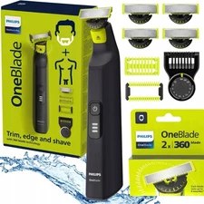 Philips Norelco OneBlade Pro 360 Face+Body Electric Trimmer + 2x 360 Blades