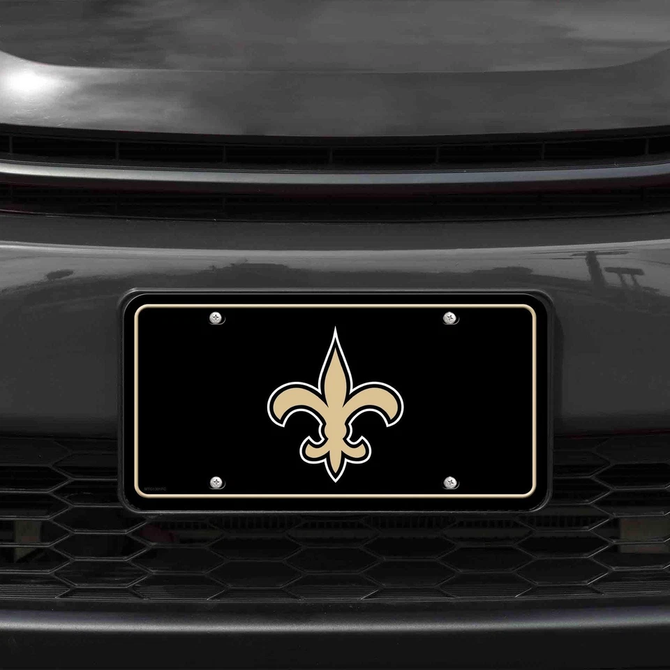 Matrícula de etiqueta automática de metal premium New Orleans Saints, diseño primario, 6x12... Foto 2 de 4