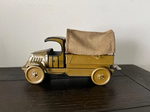 Vintage J Chein & Co. Tin Litho US Army Troop Covered Truck Mack C Cab WW1