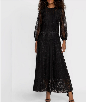 johnny was black dress Lace Maxi with Slip boho vibes with a vintage flare Buy ASYMMETRIC RUFFLE FLOUNCE SHORT