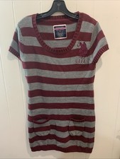 U.S. POLO ASSN Red & Gray & TUNIC SWEATER DRESS  ~ L