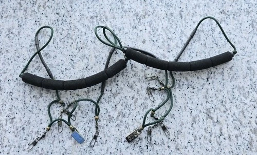 Vintage Fly Fishing Lanyard Lot of 2 Swivel Clips with license or ID clip