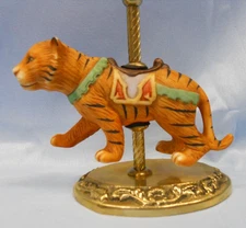 Vintage Willits? Carousel Tiger Figurine On Brass Stand