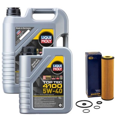 Motoröl Set Top Tec 4100 5W-40 6 Liter + Ölfilter für Mercedes C-Klasse CLK CLC