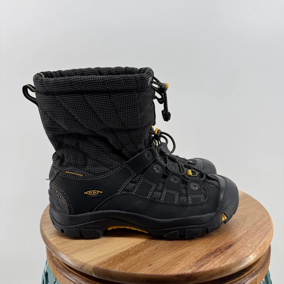 KEEN Wintersport II ботинки большой детей черный шнурует вверх снег холодной погоды ботинки размер 6 - Изображение 4 из 4