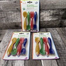 3-pack 12 Toddler Utensils Set, Plastic Spoons and Forks Set for Kids, Children