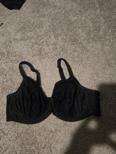 Sculptresse by Panache Roxie Womens Black Lace Plunge Bra Underwire Size 44E