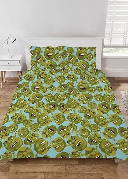 dreamtex Green Ogre Double Duvet Cover Green Dude Reversible Set - Image 2