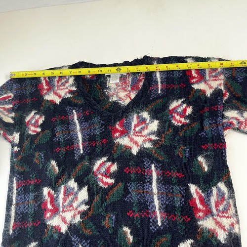 Vintage Shaggy Mohair Hand Knit Paris Sweater 80s Floral Rose Grunge Kurt Cobain, $75 - Photo 10
