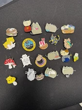 Lot 21 Black Cat Enamel Pin Brooch Badge Fat Pusheen Mushroom Appreciation Club