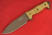 Busse Combat ASH1 Battle Grade .27" Earth Brown SR101 Mag Tan Canvas Micarta