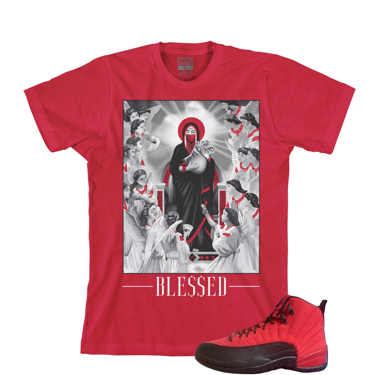 Red Jordan 12 Reverse Flu Game Outfit Reverse Flu Game 12 Shirts