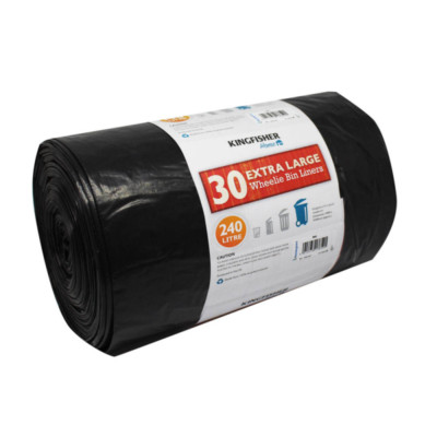  30 x 240L ROLLMÜLLEIMER EINLAGEN STARK GROSS SCHWARZ MÜLLSÄCKE DICKE MÜLLSÄCKE  
