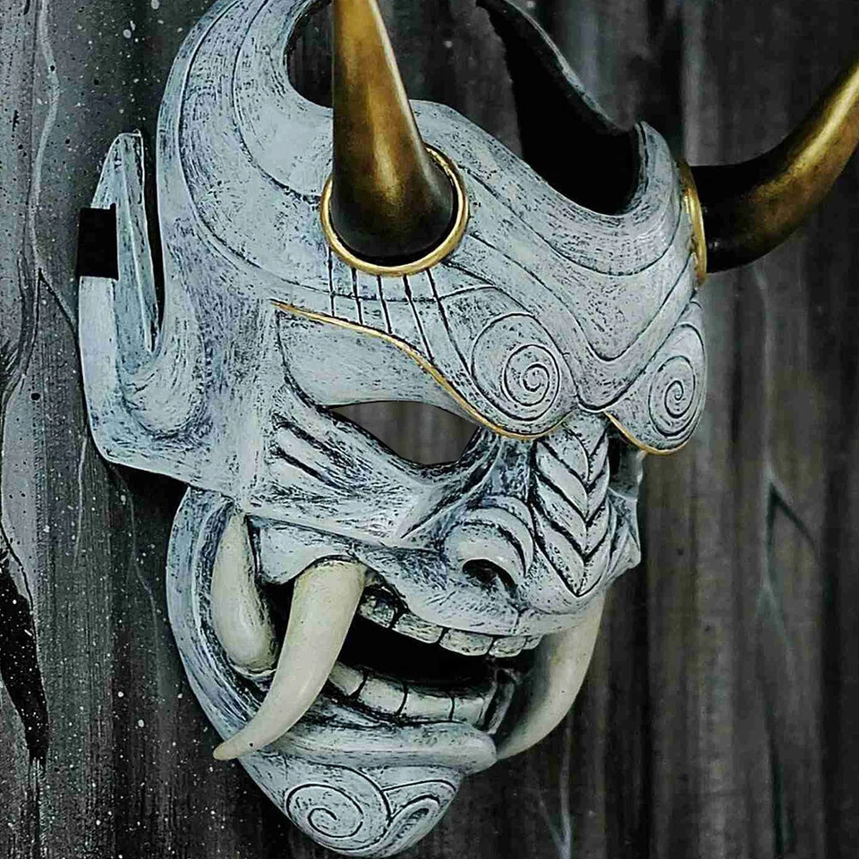 Japanische Hannya Maske Teufel Dämon Oni Samurai Prajna Latex Halloween Cosplay - Bild 2 von 4