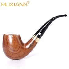 9mm Rosewood Tobacco Pipe Handmade Wooden Smoking Pipe Bent Curved Tapered Stem