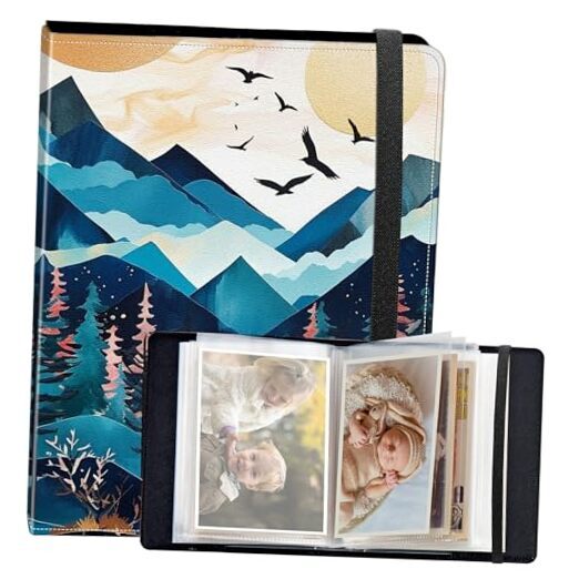 Photo Album 4x6 120 Photos 4*6 Holds 120 Photos Mountain Scene Birds Flying