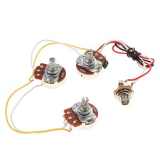 Jazz Bass Circuit Wiring Harnes Kit, Tone Volume Control A250K B250K Pots Socket
