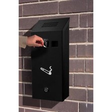 Outdoor Wall Mounted Lockable Cigarette Bin Metal Ashtray With Key Lock
