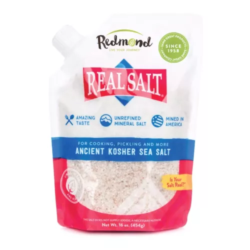REDMOND Real Sea Salt Natural Unrefined Gluten Free Fine, 16 Ounce Pouch 1 Pack