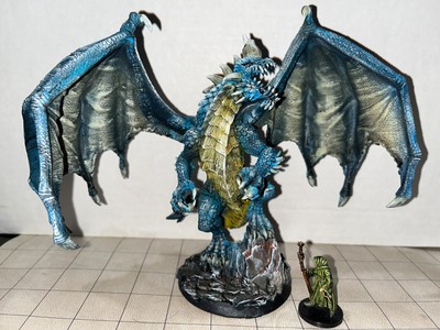 Epic Professional Painted  D&D Huge Blue Dragon - RPG, Dungeons, Pathfinder