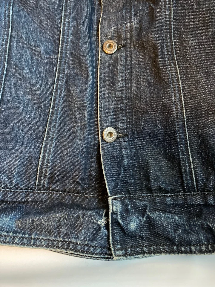 Chaqueta De Colección Roland Sands Designs RSD Fubar Denim Índigo Crudo Motocicleta Grande LEER Foto 3 de 4