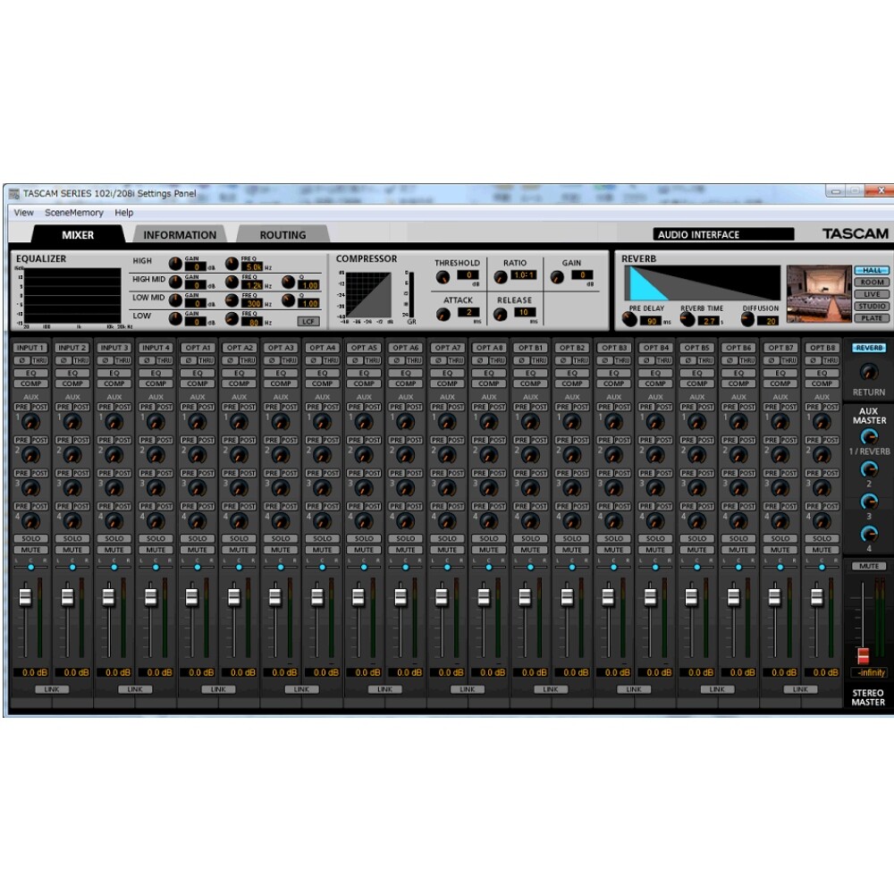 TASCAM SERIES 102i USB/Optical/MIDI 10x2 Digital Interface with FX