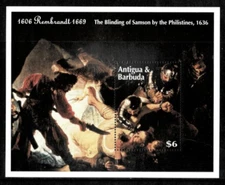 Antigua 1993 - Dutch painter, Art - Souvenir Stamp Sheet - Scott #1761 - MNH