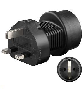 MicroConnect Universal adapter Schuko to UK  to connect CEE 7/4 devices to