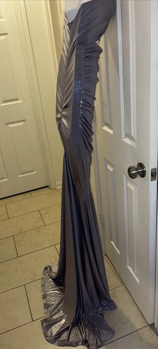 HAMEL by Melina Harris Designer Ostrich Draped Cut-Out Sides Ruched Strapless 36 - Picture 18 of 22