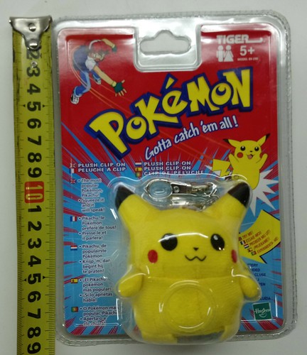 1999 POKEMON PIKACHU PLUSH CLIP-ON TALKING KEY CHAIN NINTENDO NEW - NOT WORKING - Afbeelding 6 van 6
