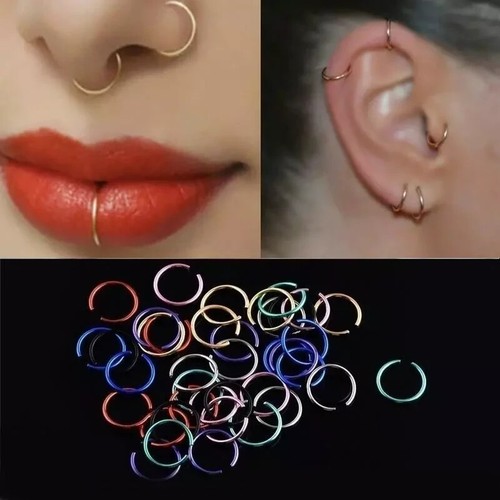 Mode Edelstahl Nasenring Nase Nagel Hoop Körper Piercing Schmuck 20 Stück - Bild 17 von 22