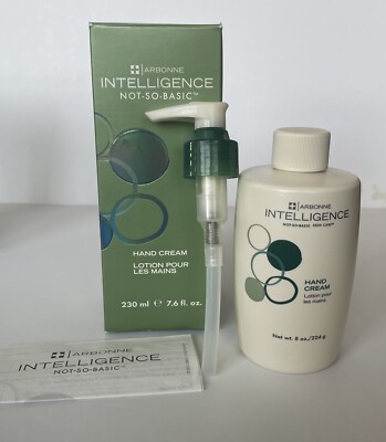 Arbonne Intelligence Not So Basic Hand Cream 7.6 Oz With Pump NIB