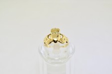 Solid 10K Yellow Gold CLADDAGH CELTIC TRINITY KNOT Ladies Ring 3.2gr. Size 6.25