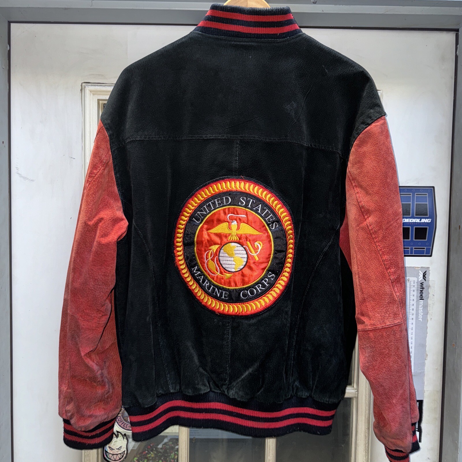 Vintage Marine Corps Suede Leather Varsity Jacket Sz … Gem