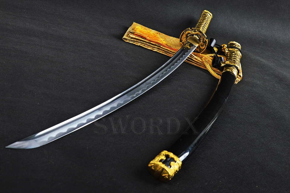 Oro Dragón Tachi Katana T10 Hoja de Acero Katana Japonesa Samurai Espada Afilada Foto 4 de 4