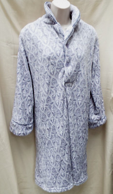 TJC  Warm Cosy Fleece Night Shirt White & Soft Lilac