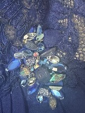 MONTAGE  MOTHER OF THE BRIDE Wedding  Formal Occasion Navy DRESS   12 / 14